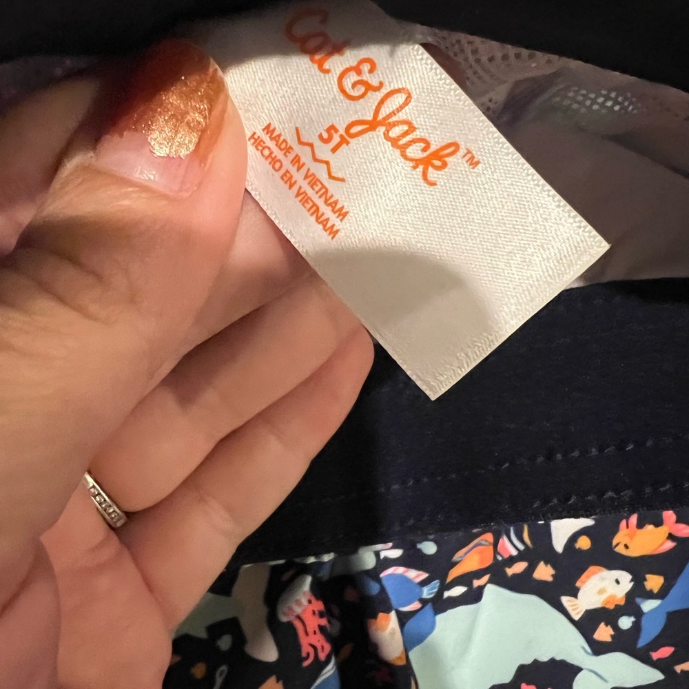 NWT CAT & jack Boys Swim Trunks with Ocean Print - Picture 2 of 4